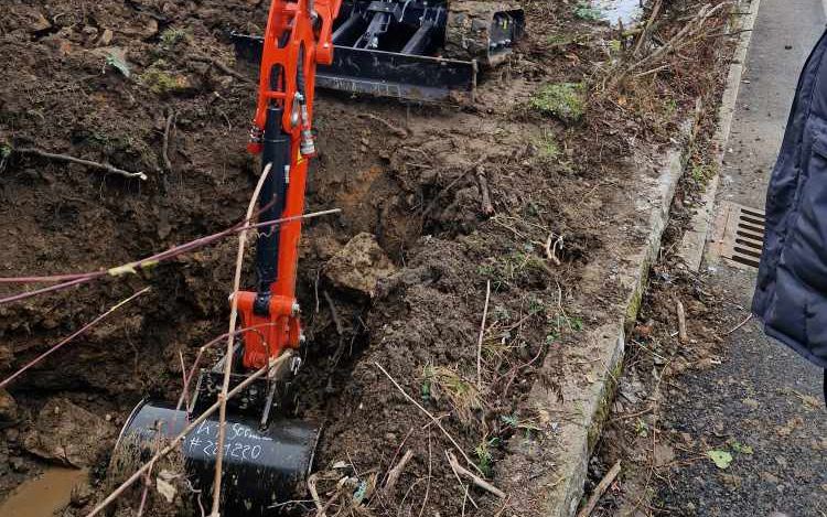 Minibagger im Einsatz